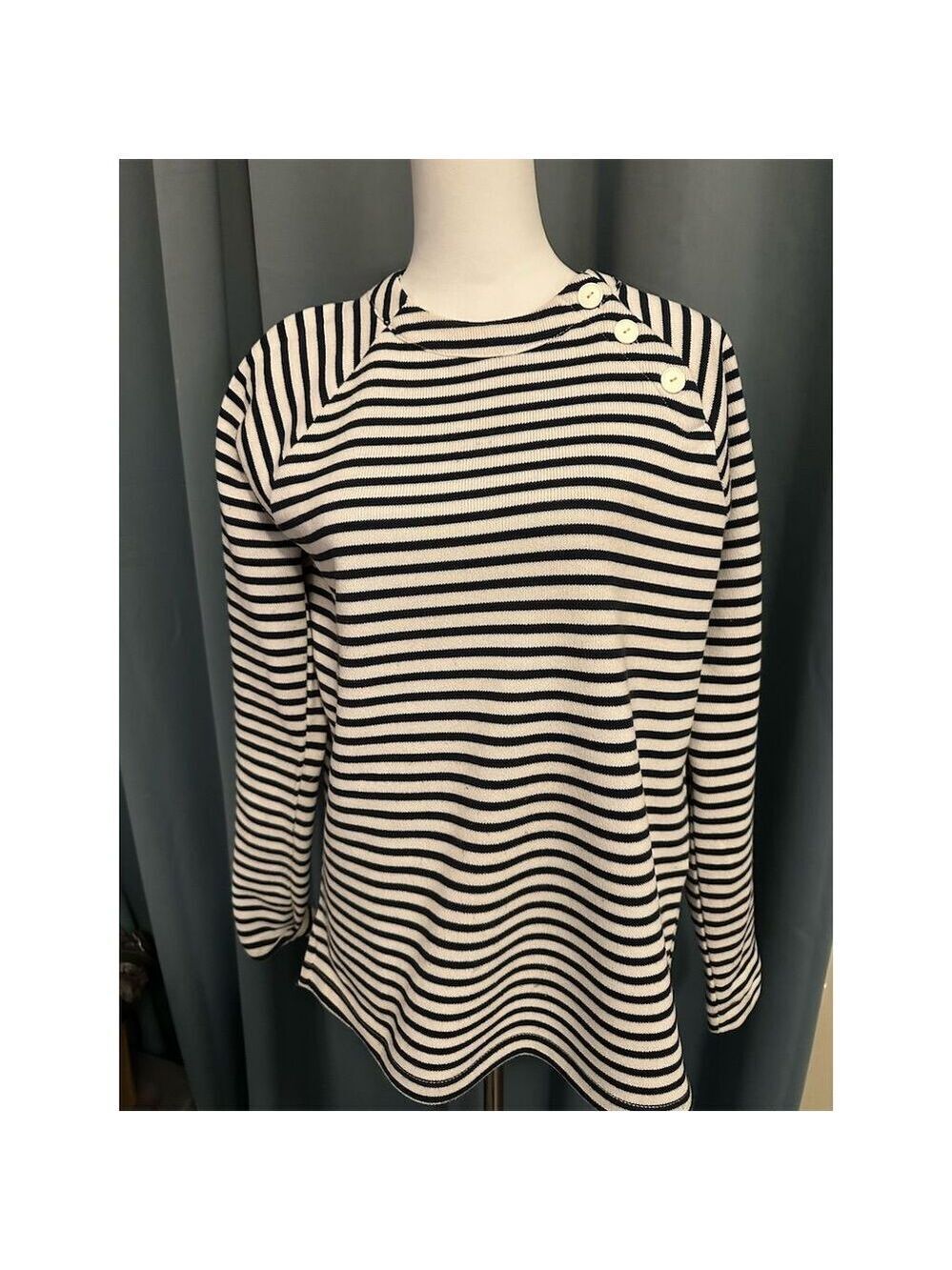Craghoppers Women's Striped Long Sleeve Pullover Sweater Size L Standard, Black